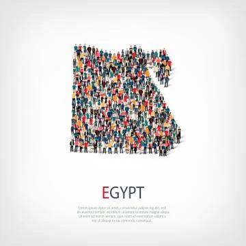 People map country Egypt vector Illustrazione stock