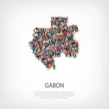 People map country Gabon vector Illustrazione stock
