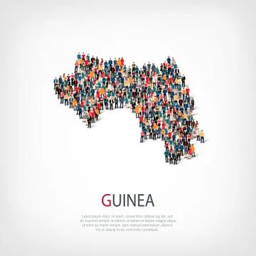 People map country Guinea Stockillustratie