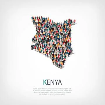 People map country Kenya vector Illustrazione stock