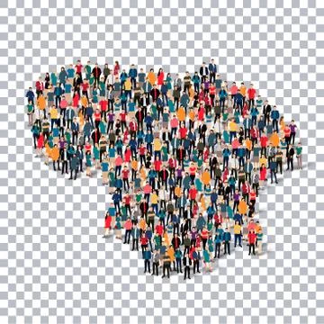 People map country lithuania Illustrazione stock