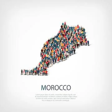 People map country Morocco vector Stock Illustration