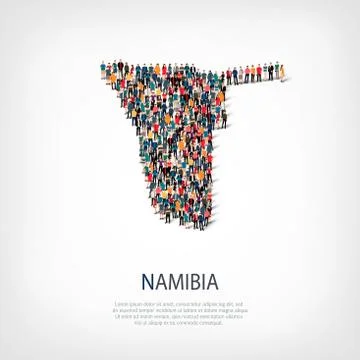 People map country Namibia Stock Illustration