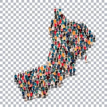 People map country Oman vector Illustrazione stock