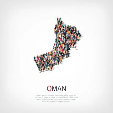 People map country Oman vector Stock Illustration