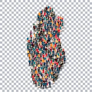 People map country Qatar vector Illustrazione stock