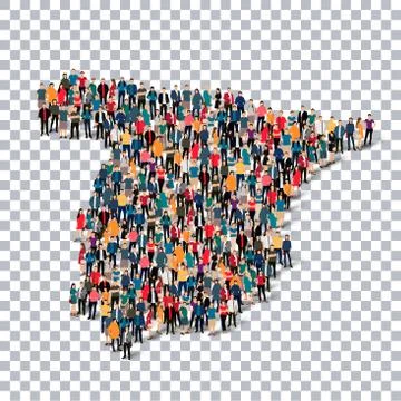 People map country Spain vector Illustrazione stock
