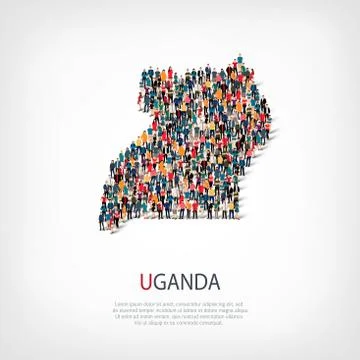 People map country Uganda vector 스톡 일러스트