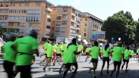 People marathon Stock Footage 75803881
