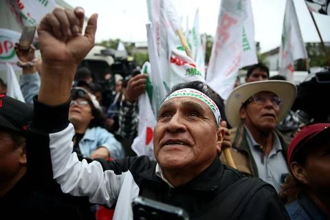 People march in protest of the second round election results in Lima, Peru - 19  Stock Photos