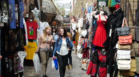 People at a market Stock Footage 40396935