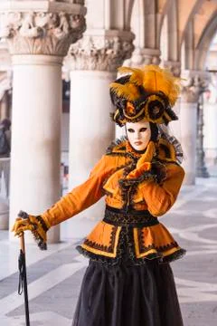 People in masks and costumes, Carnival, Venice, Veneto, Italy, Europe Stock Photos