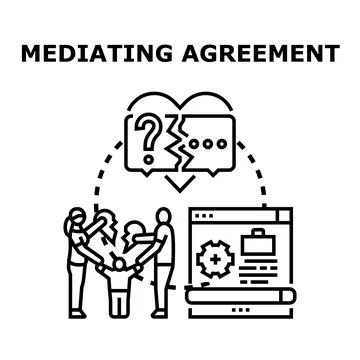 People mediating agreement resolving difficulty discussing family Stock Illustration