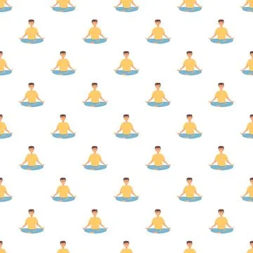 People meditating seamless pattern for relaxation and wellness Stock Illustration