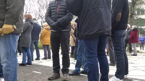 People meet during a demonstration Stock Footage 124264883