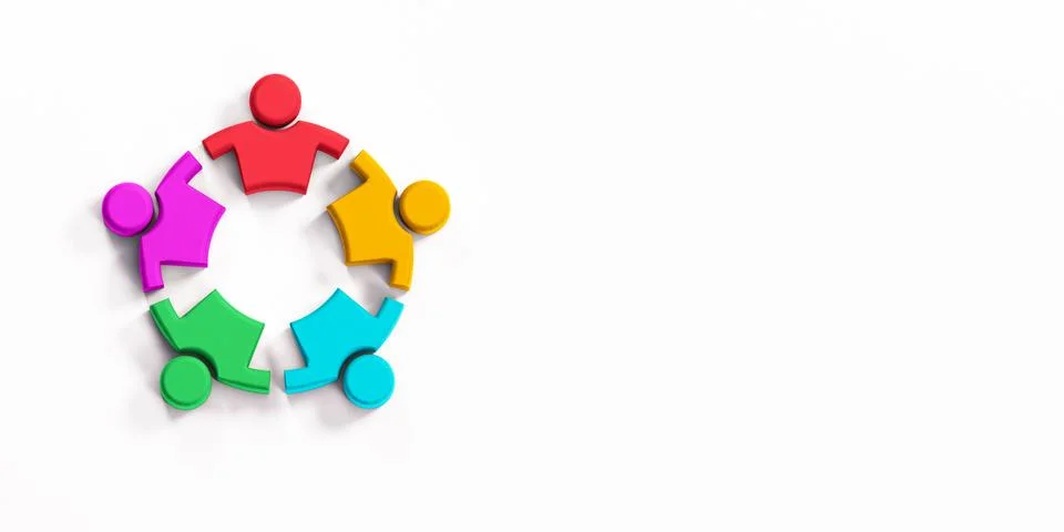 People Meeting at Work. 3D Render Illustration Stock Illustration