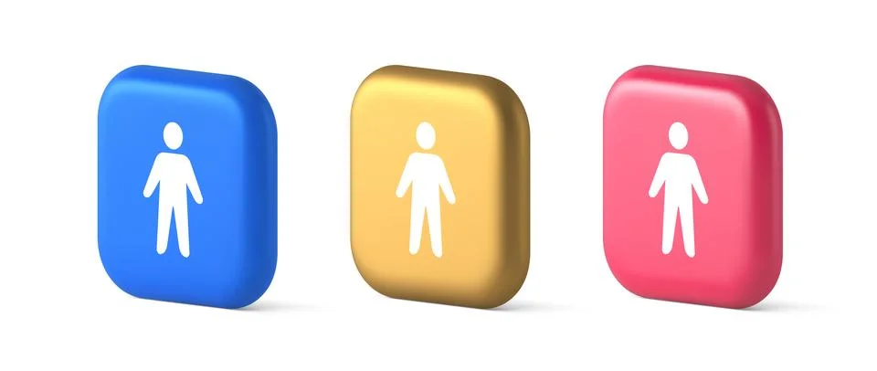 People member user button unrecognizable person human body web application .. Illustrazione stock