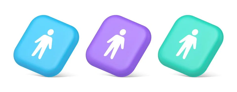 People member user button unrecognizable person human body web application 3d Illustrazione stock