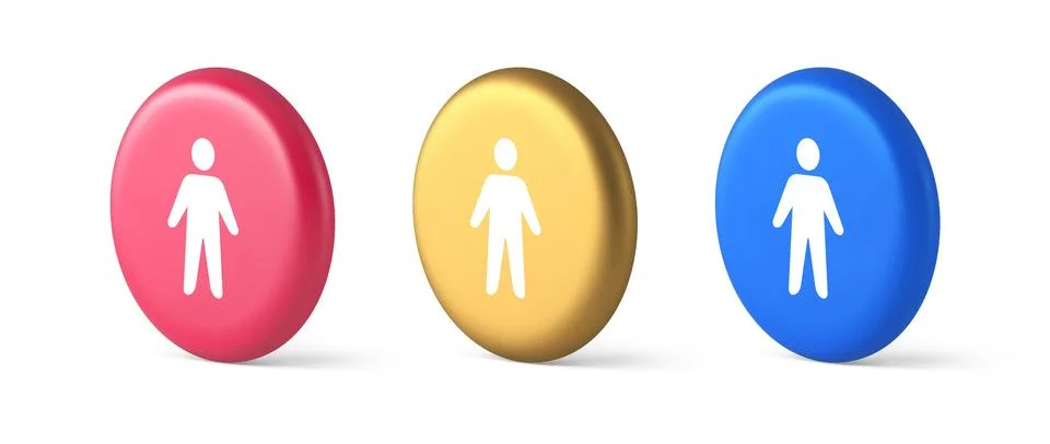 People member user button unrecognizable person human body web application 3d Illustrazione stock