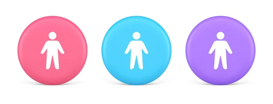 People member user button unrecognizable person human body web application 3d Stock Illustration
