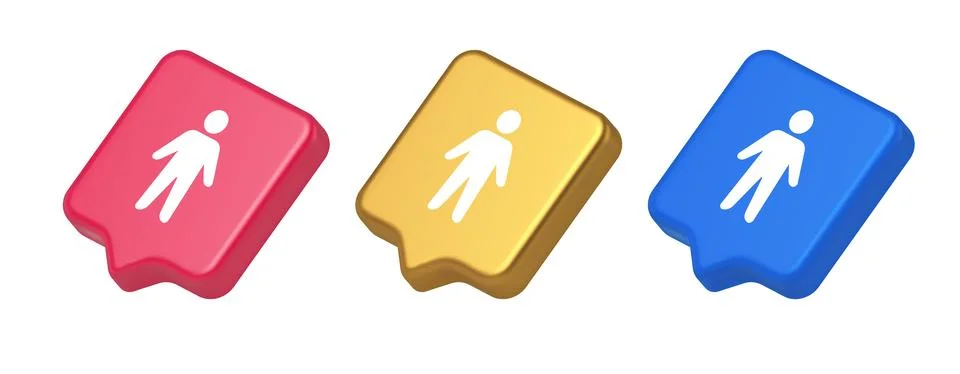 People member user button unrecognizable person human body web application 3d Illustrazione stock