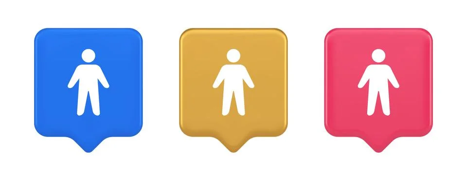 People member user button unrecognizable person human body web application 3d Illustrazione stock
