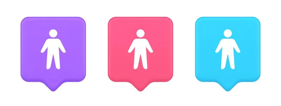 People member user button unrecognizable person human body web application 3d Illustrazione stock