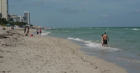 People on Miami Beach - 4K Stock Footage 60982057