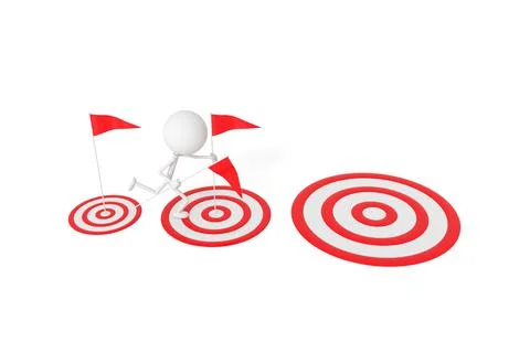 People model with successful concept. 3D rendering. Stock Illustration