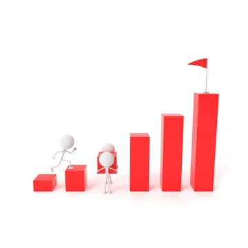 People model with teamwork concept. 3D rendering. Stock Illustration