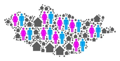 People Mongolia Map Ilustración de archivo