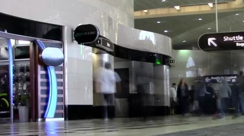 People in motion with a Fast Crowd with slow slide shot Stock Footage 47870211