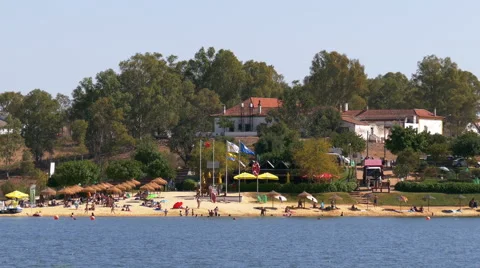People Moving on Beach Stock Footage 41300311