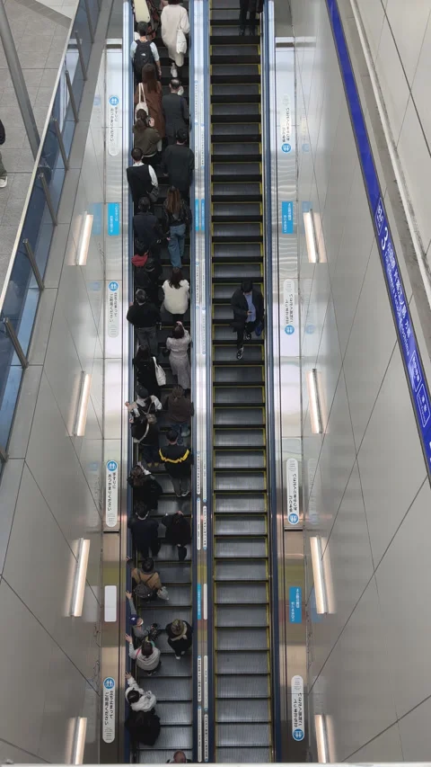 People moving on escalator. Stock Footage 263178003