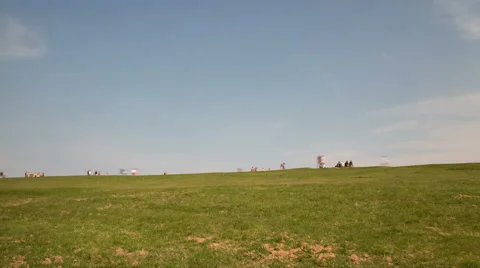 People moving fast, time lapse, Beach Head, UK Stock Footage 64000378