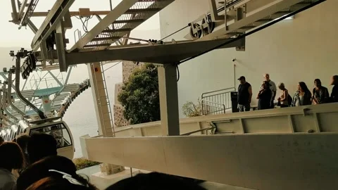 People moving by funicular  1 edit Stock Footage 344597720