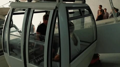 People moving by funicular  2 edit Video stock 344597646