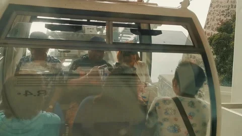 People moving by funicular 4 edit Stock Footage 344597607