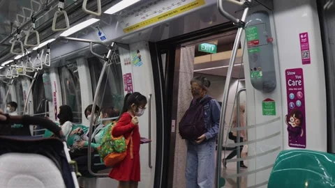 People at MRT train station Video stock 304264748