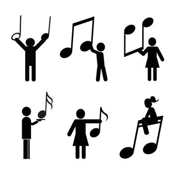 People musical notes Stock Illustration