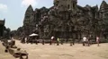 People near Angkor Wat central temple in Cambodia HD Footage