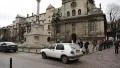 People near the Bernardine church and monastery in Lviv, Western Ukraine HD Footage