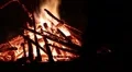 People near the bonfire celebrate the feast of Ivan Kupala Day, Ukraine HD Footage