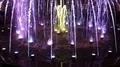 People near colourful fountains on Independence Square in Kyiv, Ukraine HD Footage