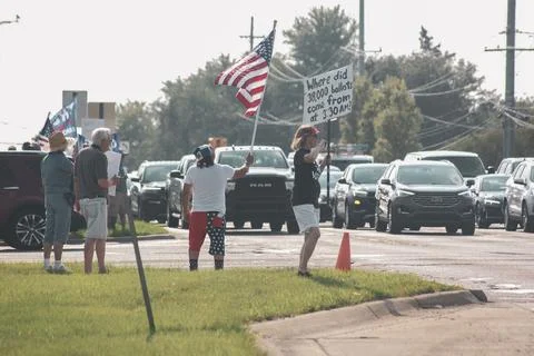 People near intersection Stock Photos