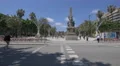 People near the Monument to Ruis and Taulet in Barcelona 4k or 4k+ Resolution