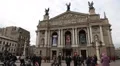 People near opera and ballet theater in Lviv, Western Ukraine HD Footage