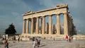 People near Parthenon - ancient temple in Athenian Acropolis, Greece HD Footage