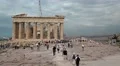 People near Parthenon - ancient temple in Athenian Acropolis, Greece HD Footage