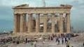People near Parthenon - ancient temple in Athenian Acropolis, Greece HD Footage